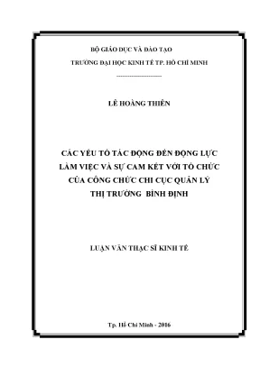 Các yếu tố ảnh hưởng đến động lực làm việc và cam kết tổ