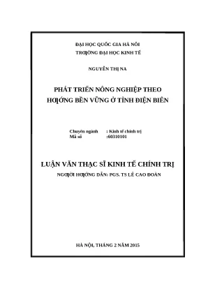 Phát Triển Nông Nghiệp Bền Vững Tại Điện Biên