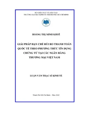 Giải pháp hạn chế rủi ro thanh toán quốc tế qua tín dụng