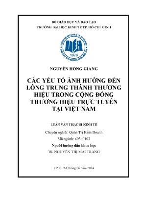 Yếu Tố Ảnh Hưởng Đến Lòng Trung Thành Thương Hiệu Trong