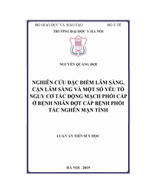 Nghiên cứu tắc động mạch phổi cấp ở bệnh nhân COPD: Đặc 