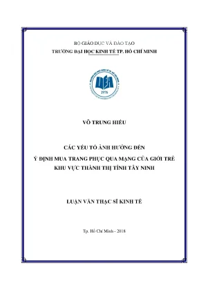 Yếu Tố Ảnh Hưởng Đến Ý Định Mua Sắm Trang Phục Trực
