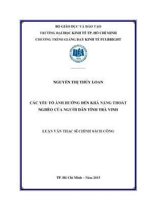Thoát nghèo tại Trà Vinh: Các yếu tố ảnh hưởng (Luận văn)