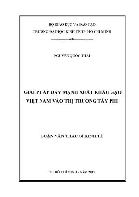 Giải pháp xuất khẩu gạo Việt Nam vào thị trường Tây Phi