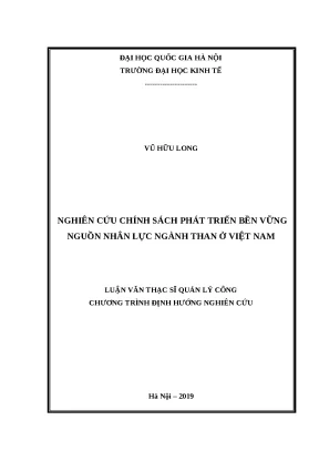 Luận văn: Phát triển nhân lực bền vững ngành than