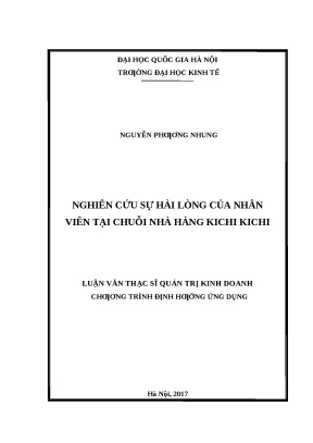 Nghiên cứu sự hài lòng của nhân viên tại chuỗi nhà hàng