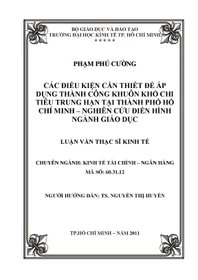 Điều kiện áp dụng thành công khuôn khổ chi tiêu trung