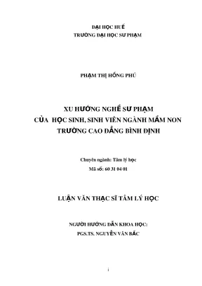 Xu hướng nghề sư phạm của sinh viên ngành mầm non tại