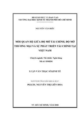 Mối Quan Hệ Giữa Độ Mở Tài Chính, Độ Mở Thương Mại và