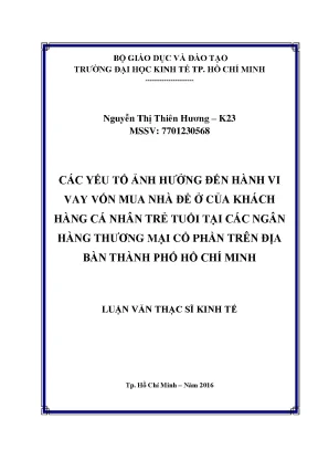 Yếu Tố Ảnh Hưởng Đến Hành Vi Vay Vốn Mua Nhà Của Người