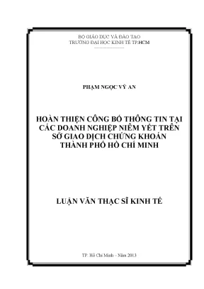 Hoàn thiện công bố thông tin tại doanh nghiệp niêm yết