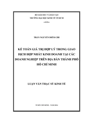 Giá trị hợp lý trong kế toán hợp nhất kinh doanh tại TP.HCM