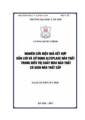 Nghiên cứu hiệu quả kết hợp dẫn lưu và alteplase trong 