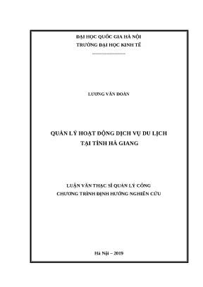 Quản Lý Dịch Vụ Du Lịch Tại Hà Giang: Nghiên Cứu và Giải