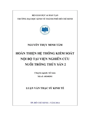 Luận văn: Kiểm soát nội bộ tại Viện Nuôi trồng Thủy sản 2