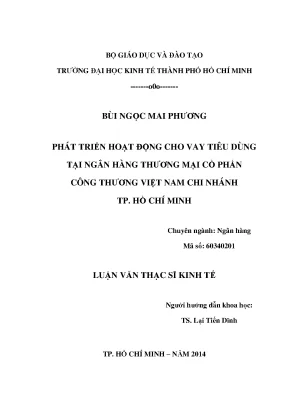 Phát Triển Hoạt Động Cho Vay Tiêu Dùng Tại Ngân Hàng