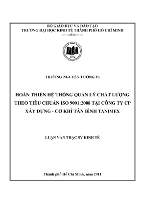 Hoàn thiện HTQL chất lượng ISO 9001:2008 (Luận văn UEH)
