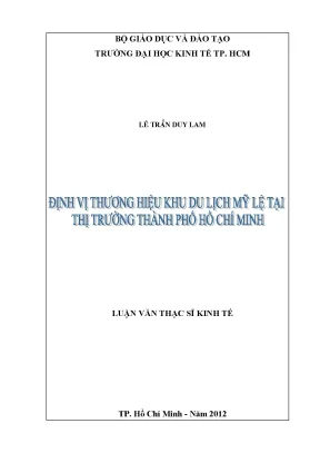Định Vị Thương Hiệu Khu Du Lịch Mỹ Lệ Tại Thị Trường TP.
