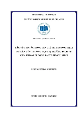 Nghiên cứu các yếu tố ảnh hưởng đến giá trị thương hiệu