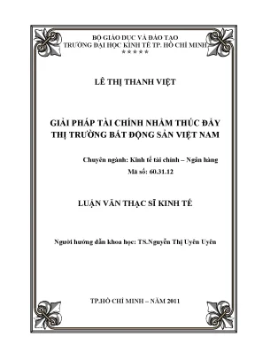 Giải pháp tài chính thúc đẩy thị trường BĐS Việt Nam