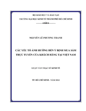 Các yếu tố ảnh hưởng đến ý định mua sắm trực tuyến của