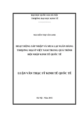 Hoạt động sáp nhập và mua lại ngân hàng thương mại tại