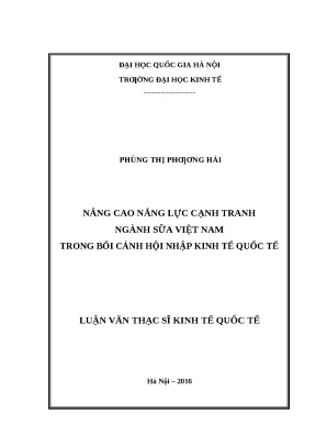 Nâng Cao Năng Lực Cạnh Tranh Ngành Sữa Việt Nam Trong