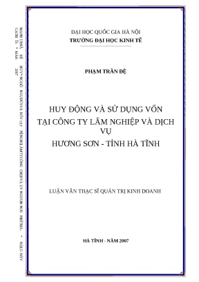 Nâng cao hiệu quả huy động và sử dụng vốn tại Công ty