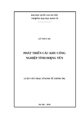 Phát Triển Khu Công Nghiệp Tỉnh Hưng Yên: Thực Trạng và