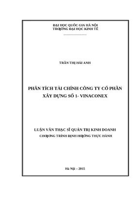 Phân Tích Tài Chính Công Ty Cổ Phần Xây Dựng Số 1 Vinaconex