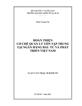 Cải Tiến Cơ Chế Quản Lý Vốn Tập Trung Tại Ngân Hàng Đầu