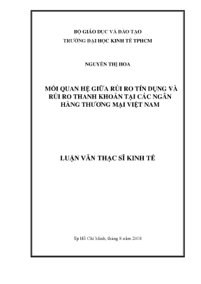 Luận văn UEH: Rủi ro tín dụng và thanh khoản tại NHTM VN