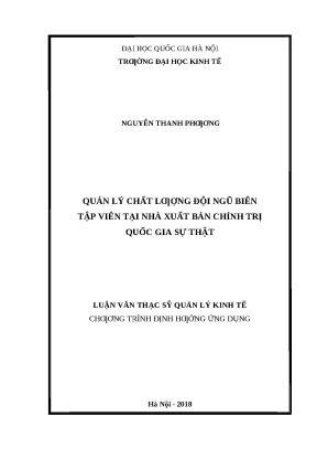 Quản lý chất lượng đội ngũ biên tập viên tại Nhà xuất