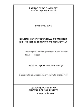 Franchise tại Việt Nam: Kinh nghiệm quốc tế & Thực tiễn