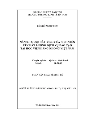 Nâng cao sự hài lòng sinh viên Học viện Hàng không