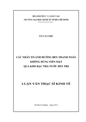 Những Nhân Tố Ảnh Hưởng Đến Thanh Toán Không Dùng Tiền
