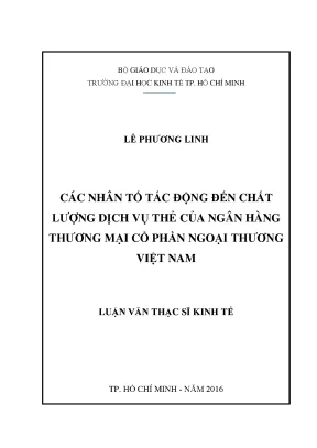 Các yếu tố ảnh hưởng đến chất lượng dịch vụ thẻ ngân