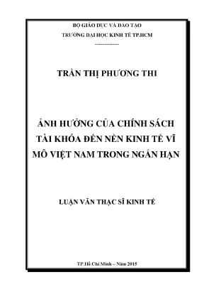 Luận văn: Ảnh hưởng chính sách tài khóa đến kinh tế vĩ mô