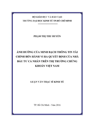 Minh Bạch Thông Tin Tài Chính và Hành Vi Đầu Tư Cá Nhân