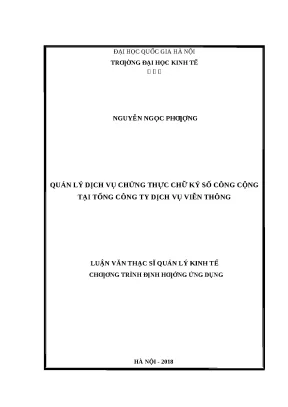 Quản lý dịch vụ chứng thực chữ ký số công cộng tại VNPT