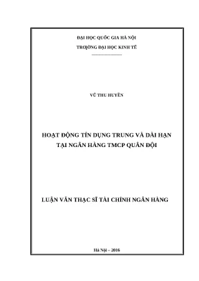 Hoạt động tín dụng trung và dài hạn tại Ngân hàng TMCP