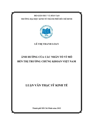 Ảnh hưởng nhân tố vĩ mô đến thị trường chứng khoán VN