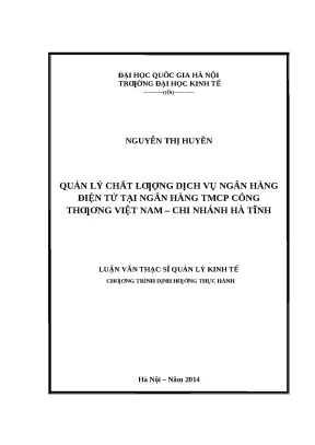 Quản lý chất lượng dịch vụ ngân hàng điện tử tại