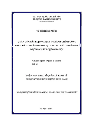 Quản lý chất lượng dịch vụ hành chính công theo tiêu
