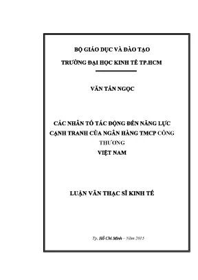 Luận văn thạc sĩ: Năng lực cạnh tranh của Vietinbank