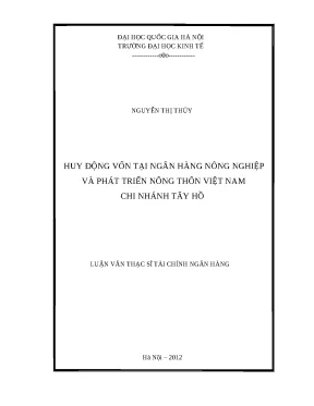 Nâng cao Huy Động Vốn tại Ngân Hàng Nông Nghiệp và Phát