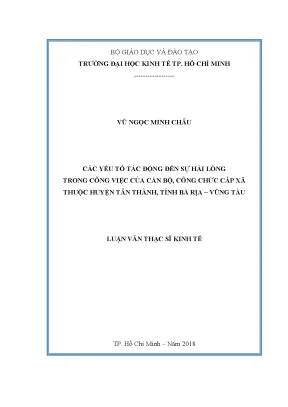 Các yếu tố ảnh hưởng đến sự hài lòng trong công việc của