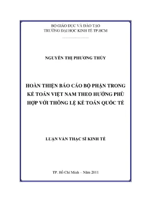 Hoàn thiện báo cáo bộ phận kế toán Việt Nam theo chuẩn