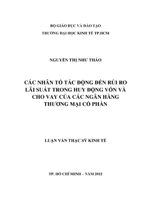 Các nhân tố ảnh hưởng đến rủi ro lãi suất trong ngân