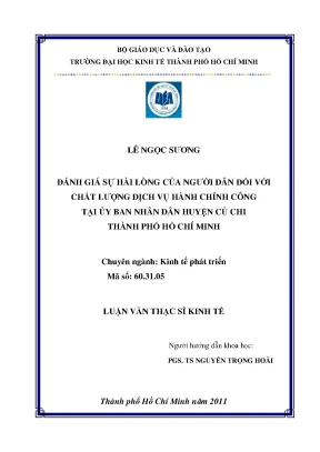 Đánh Giá Sự Hài Lòng Của Người Dân Về Dịch Vụ Hành Chính